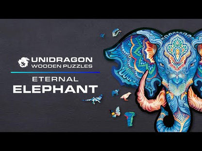 Medinė dėlionė Unidragon Eternal Elephant Amžinasis Dramlys 41x32 cm, 299 det.Surinkimo laikas 6-8  val.
