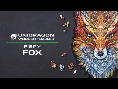 Medinė dėlionė Unidragon Fiery Fox Ugninė Lapė 22x32 cm, 197 det.,Surinkimo laikas 4-6  val.
