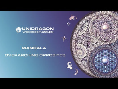 Medinė dėlionė Unidragon , Mandala Overarching Opposites Priešingybių Sujungimo 45x45 cm, 700 det.,Surinkimo laikas 10-12 val.